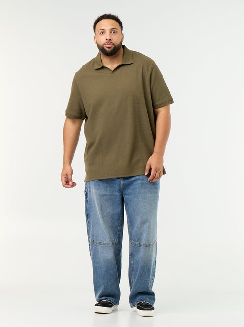 Men's Honeycomb Knit Short-Sleeved Polo - Kiabi