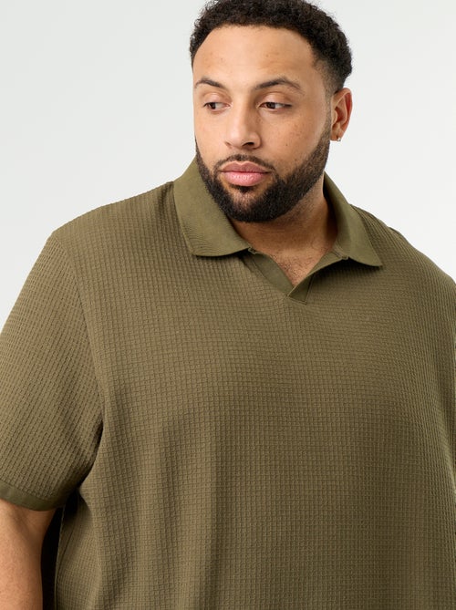 Men's Honeycomb Knit Short-Sleeved Polo - Kiabi
