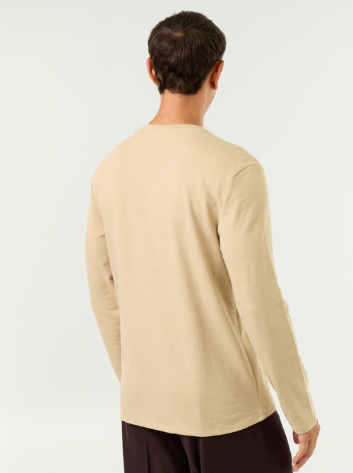 Men's Long-Sleeved Henley T-shirt - Kiabi