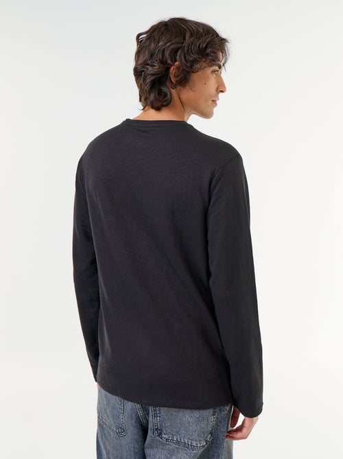 Men's Long-Sleeved Henley T-shirt - Kiabi