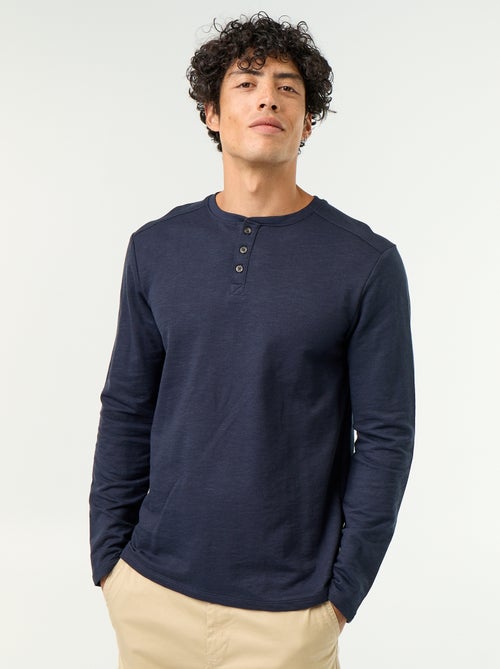 Men's Long-Sleeved Henley T-shirt - Kiabi