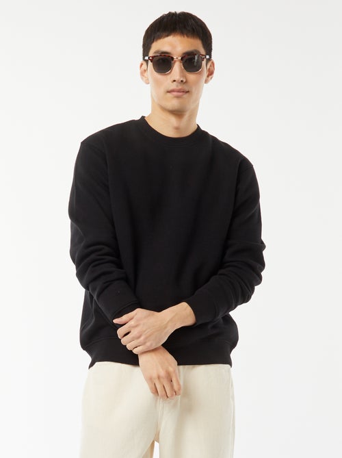 Men's Plain Fleece Crew Neck Sweatshirt - Kiabi Men's Plain Fleece Crew Neck Sweatshirt - Kiabi