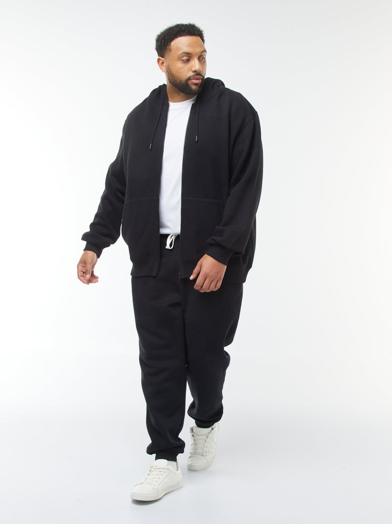 Men's Zip-up Hooded Sweatshirt Black - Kiabi