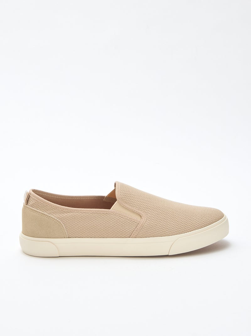 Mesh Slip-On Low Top Sneakers Beige - Kiabi