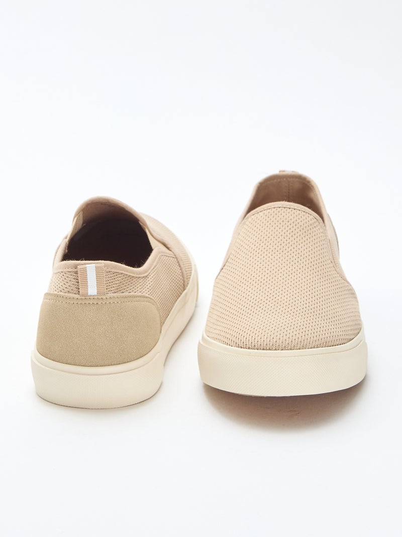 Mesh Slip-On Low Top Sneakers Beige - Kiabi