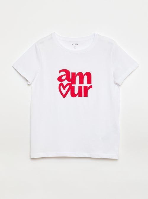 Message print short-sleeved T-shirt - Kiabi
