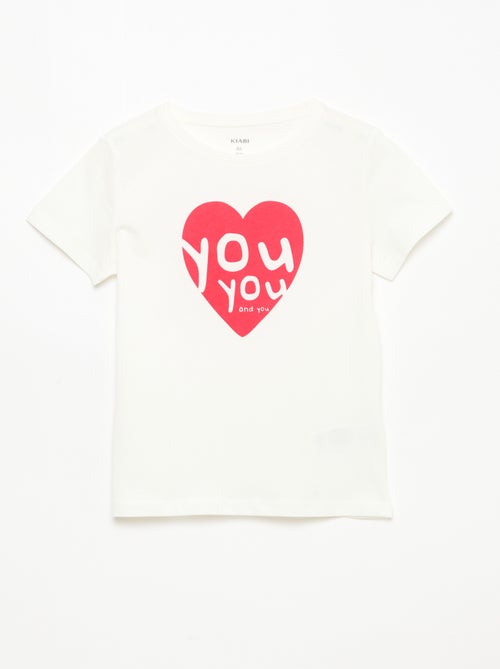 Message print short-sleeved T-shirt - Kiabi