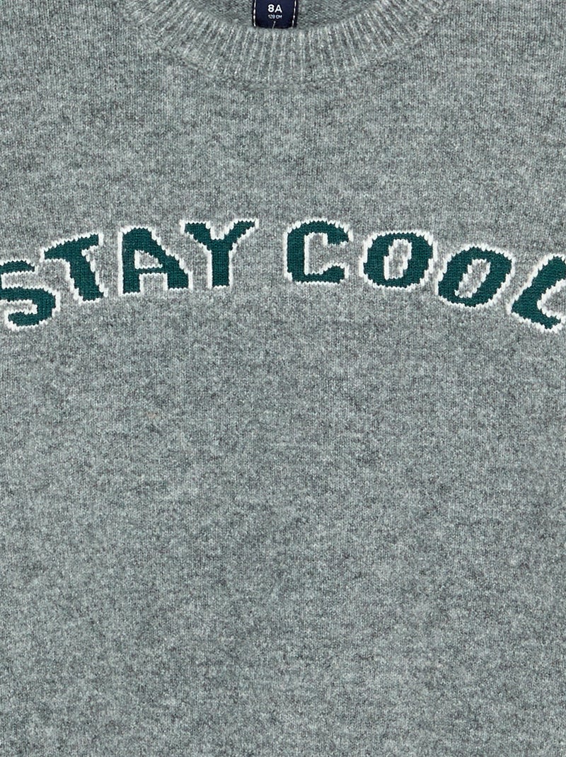 Message Sweater Grey - Kiabi