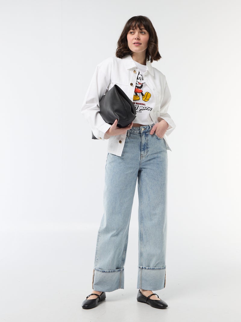 'Mickey' cropped T-shirt 'Disney' White - Kiabi