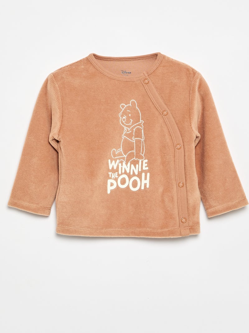'Mickey Mouse' Velvet 2-Piece Pajama Set Brown - Kiabi