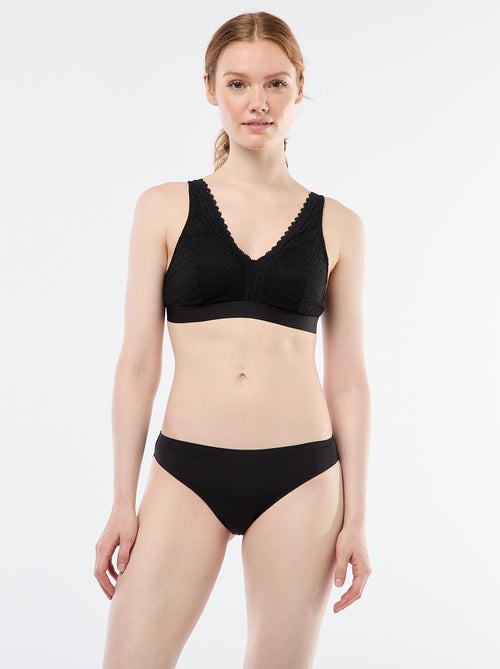 Microfiber and Lace Briefs - Kiabi