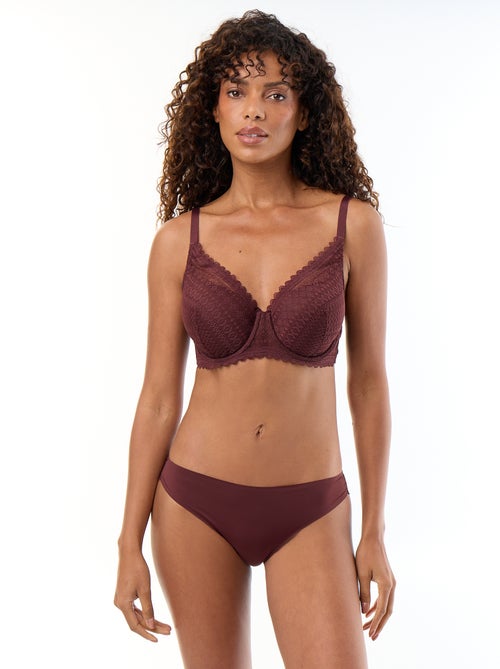 Microfiber and Lace Briefs - Kiabi