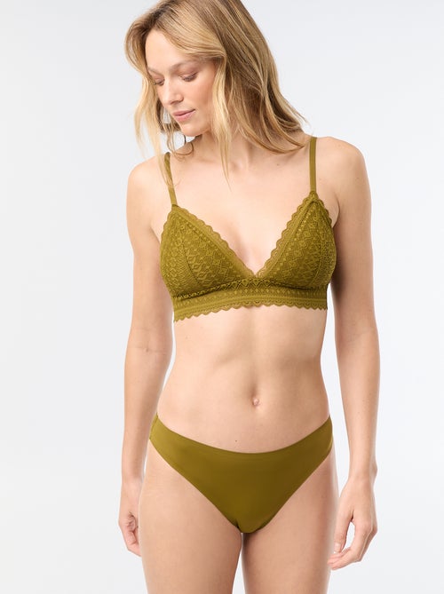 Microfiber and Lace Briefs - Kiabi
