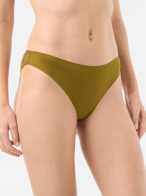 Microfiber and Lace Briefs - Kiabi