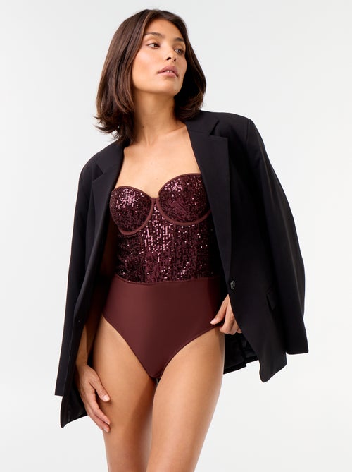 Microfiber and sequin bodysuit - Kiabi