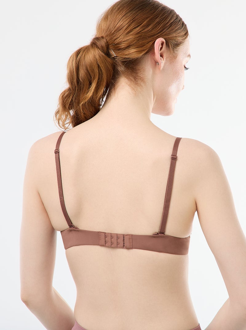 Microfibre Invisible Push-Up Bra Brown - Kiabi