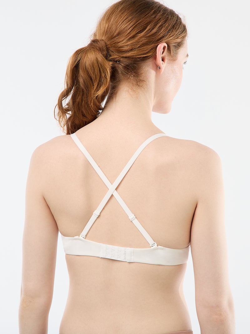 Microfibre Invisible Push-Up Bra White - Kiabi