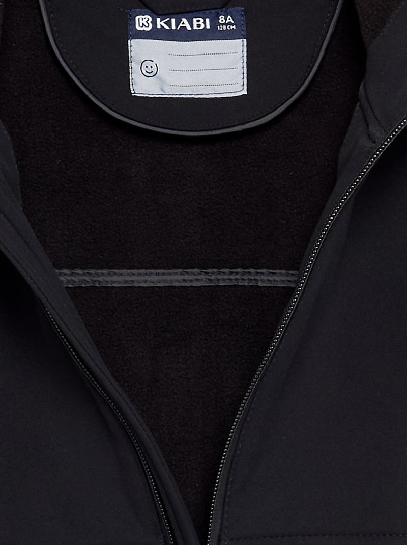 Microfleece-lined hooded jacket Black - Kiabi