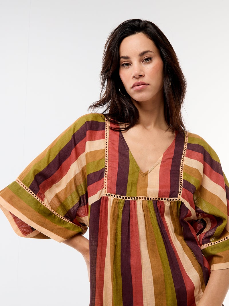 Mid-Length Beach Dress Brown - Kiabi