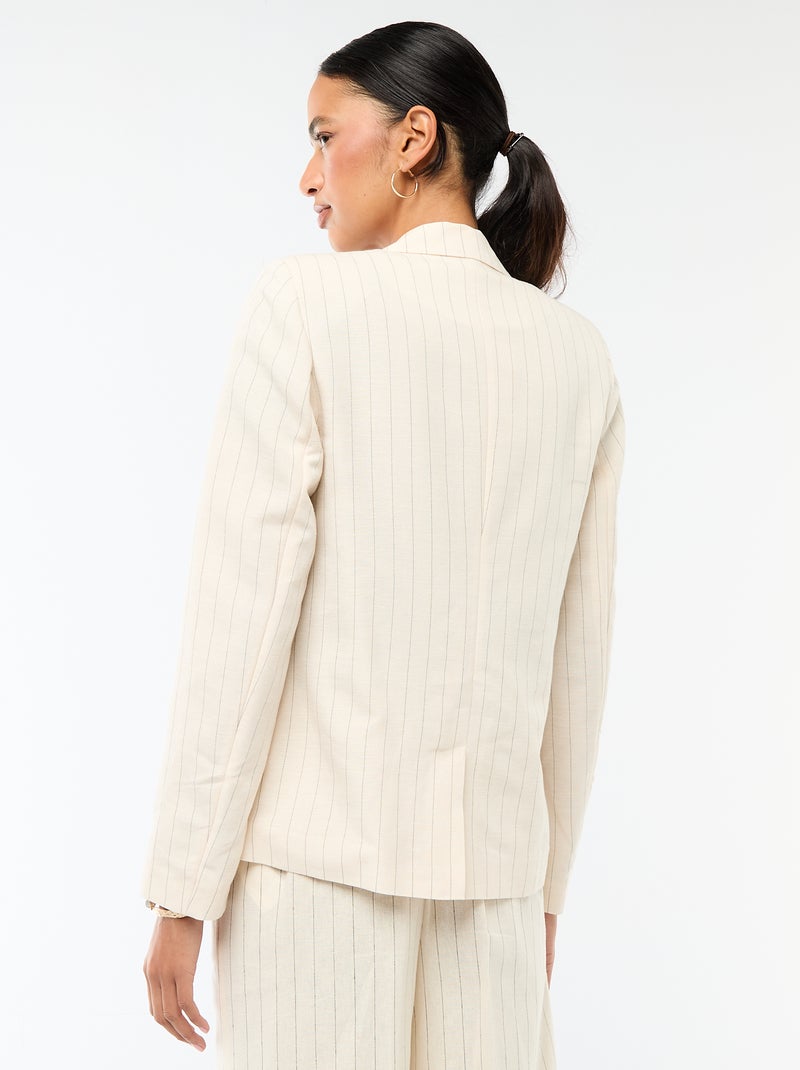 Mid-Length Blazer Jacket Beige - Kiabi