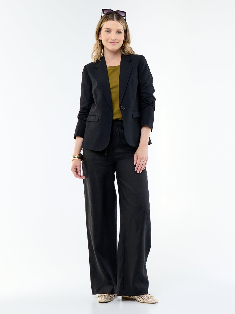 Mid-Length Blazer Jacket Black - Kiabi