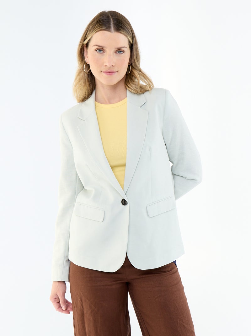 Mid-Length Blazer Jacket Blue - Kiabi