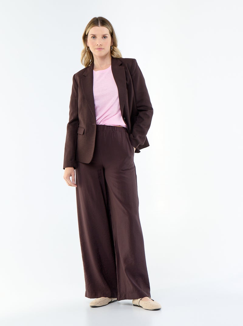 Mid-Length Blazer Jacket Brown - Kiabi