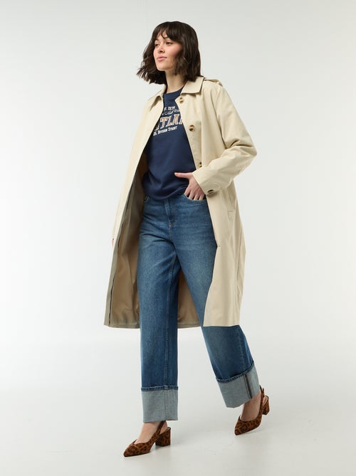 Mid-Length Shirt Collar Trench Coat - Kiabi