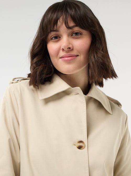Mid-Length Shirt Collar Trench Coat - Kiabi