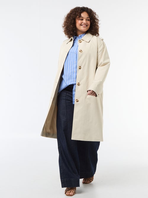 Mid-Length Shirt Collar Trench Coat - Kiabi