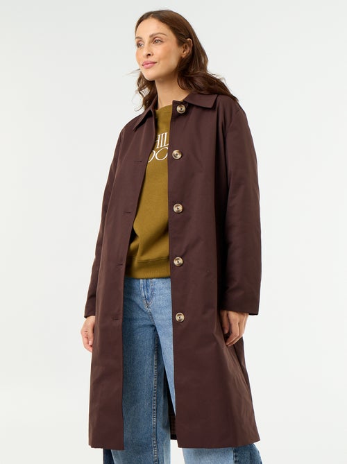 Mid-length trench coat with inner lining - Kiabi