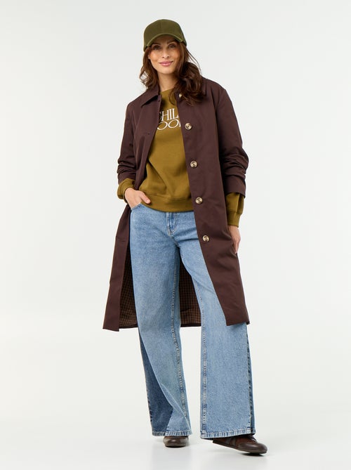 Mid-length trench coat with inner lining - Kiabi