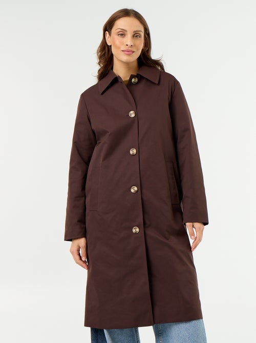 Mid-length trench coat with inner lining - Kiabi