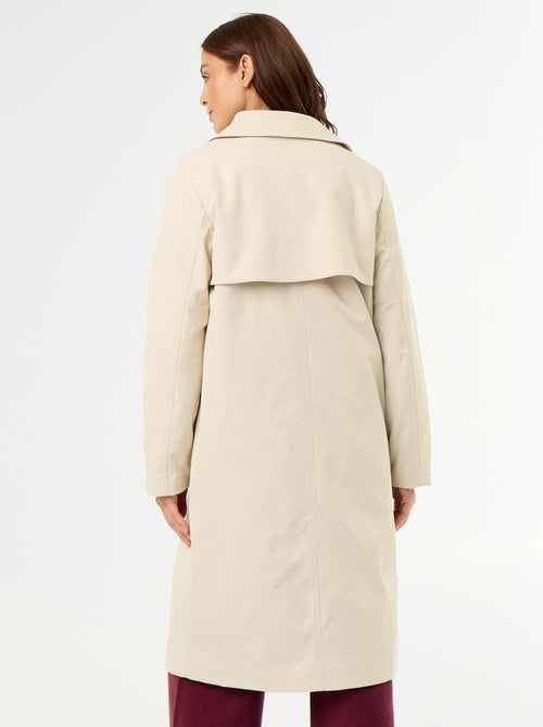 Mid-length trench coat with inner lining - Kiabi
