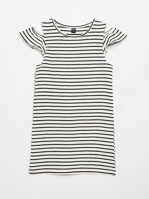 Mid-thigh dress with shoulder cut-outs - Kiabi