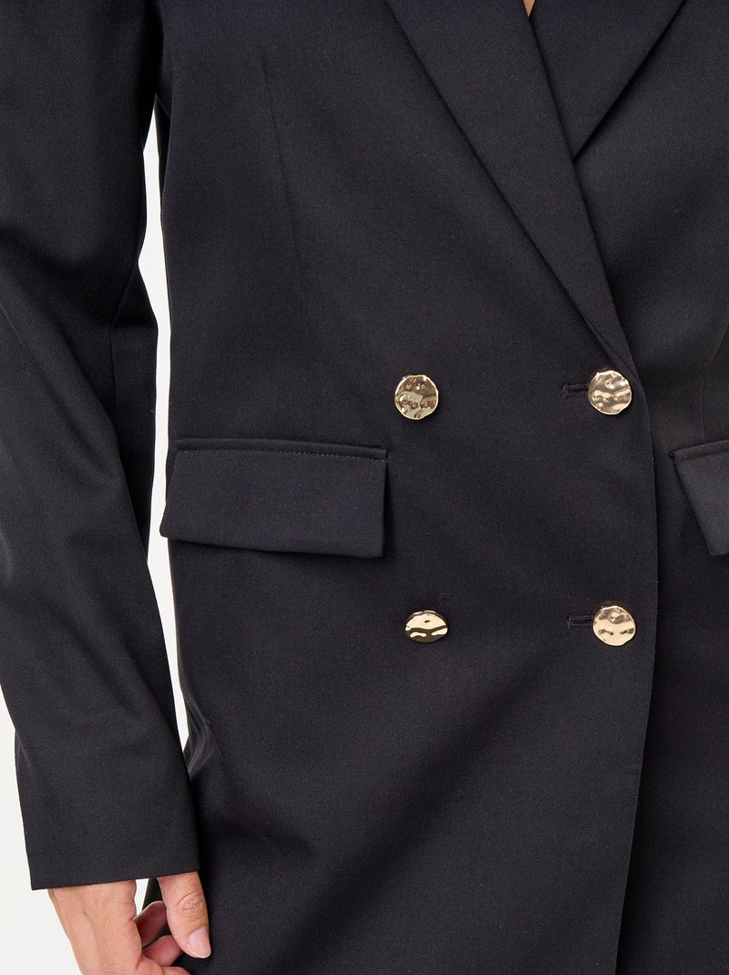 Midi blazer dress with gold-tone buttons Black - Kiabi