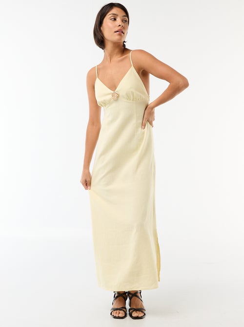 Midi dress with decorative jewel at the neckline - Kiabi