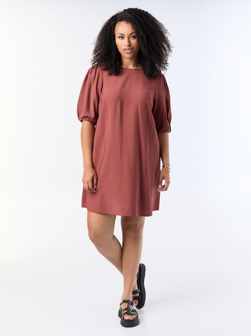 Midi-Kleid mit Ballonärmeln - Kiabi Midi-Kleid mit Ballonärmeln - Kiabi