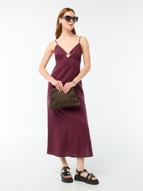 Midi-Kleid mit modischem Schmuckdetail am Ausschnitt - Kiabi