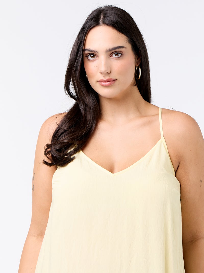 Midi-Kleid mit verstellbaren Trägern GELB - Kiabi
