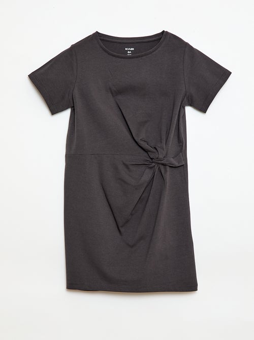 Midi-T-Shirt-Kleid mit Zierschleife vorne - Kiabi