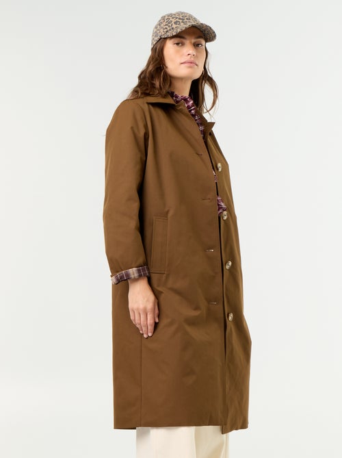 Midi-Trenchcoat mit Innenfutter - Kiabi
