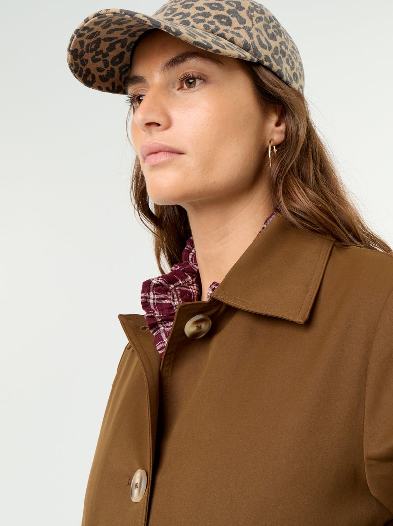 Midi-Trenchcoat mit Innenfutter Marron - Kiabi