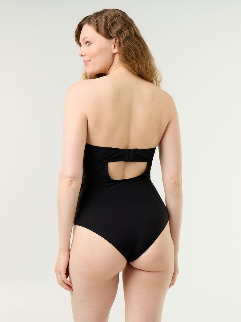 Mikrofaser Body mit integrierten Cups Schwarz - Kiabi