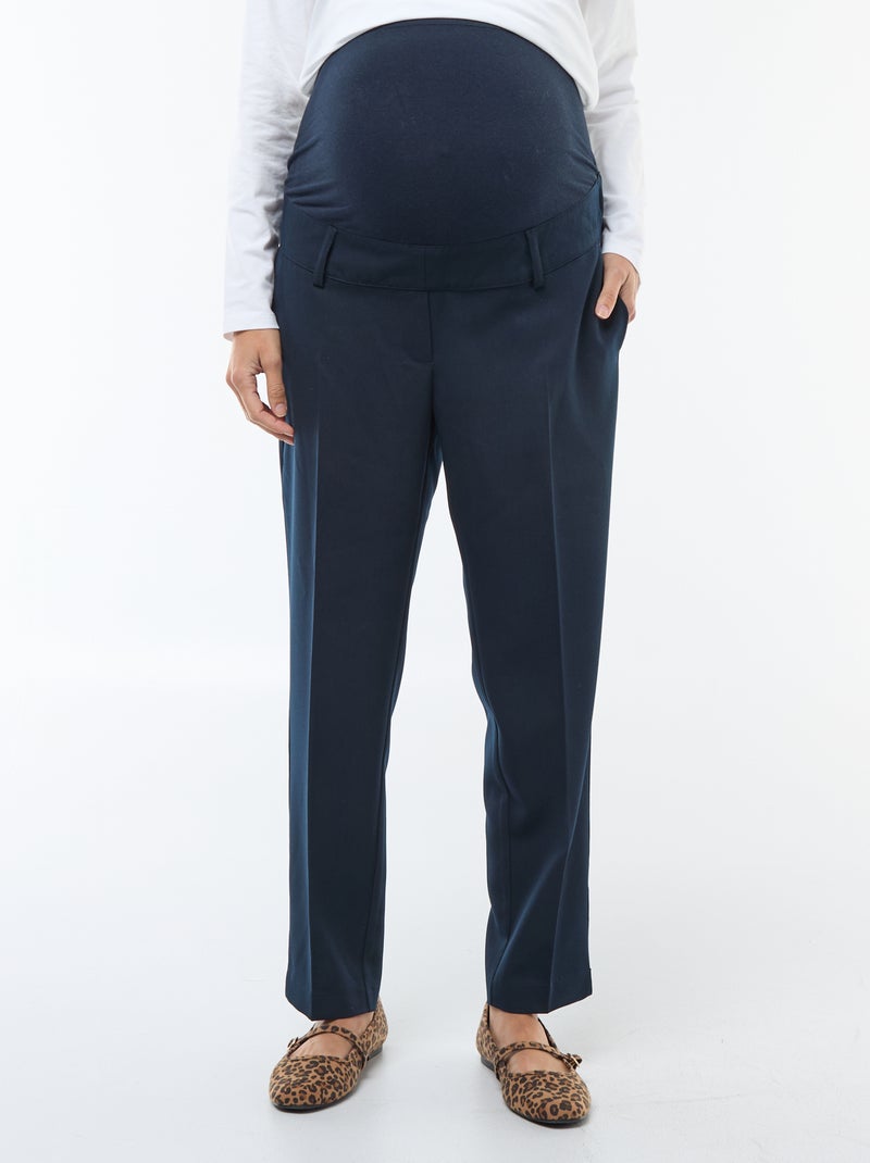 Milano Knit Wide-Leg Maternity Trousers Blue - Kiabi