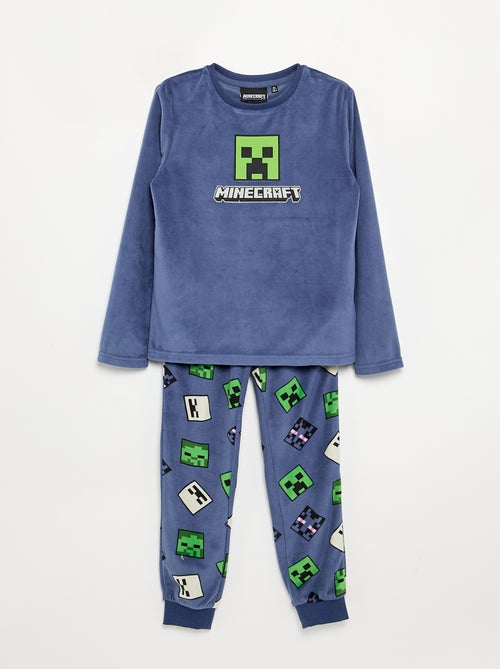 "Minecraft" 2-piece fleece pajamas - Long-sleeved T-shirt + pants - Kiabi