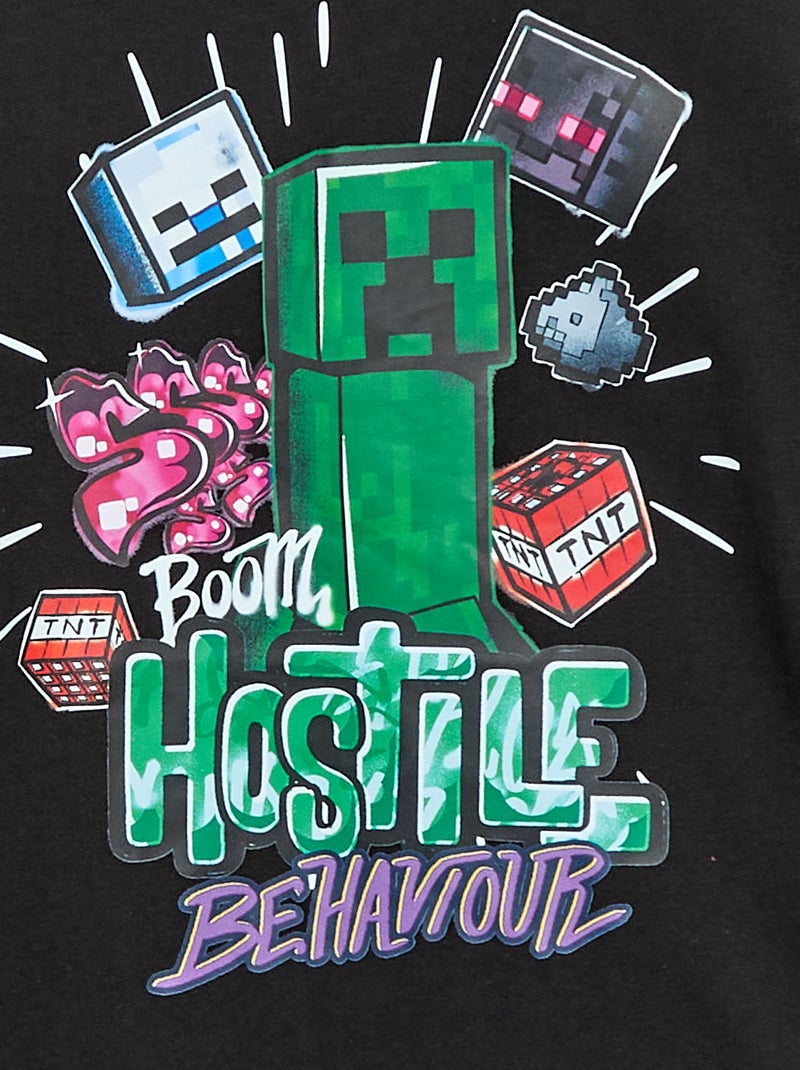 Minecraft Loose Fit T-Shirt Black - Kiabi