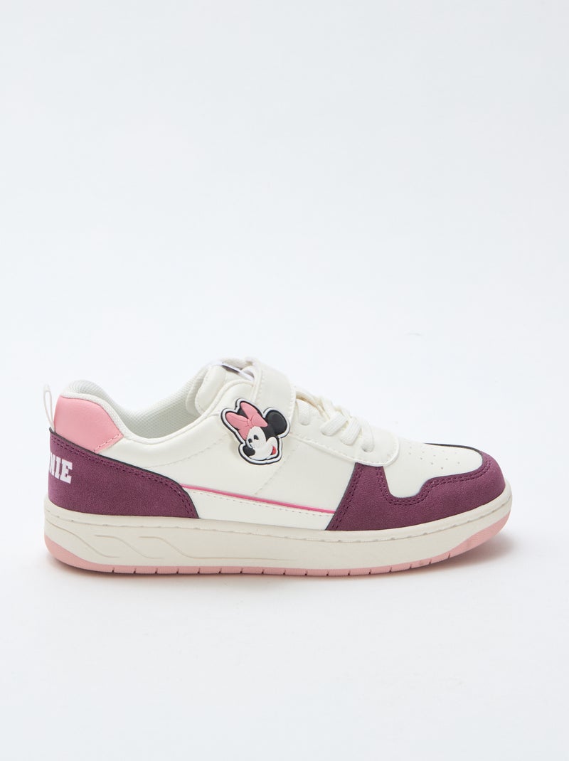"Minnie" "Disney" Hook-and-Loop and Lace-Up Sneakers White - Kiabi