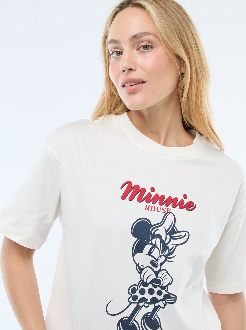 Minnie Print 2-Piece Pajama Set White - Kiabi