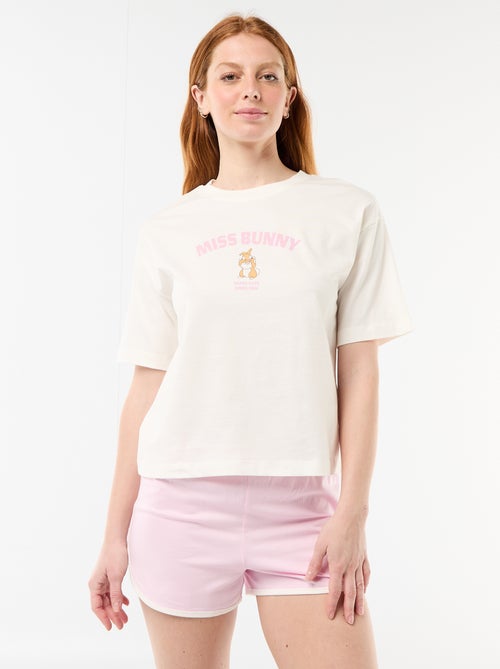 "Miss Bunny" Short Pyjamas - 2-Piece Set - Kiabi